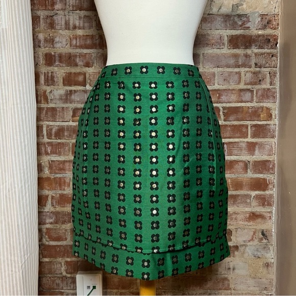 Anthropologie HD in Paris Green Floral Patterned Women's Skirt -Size 8 -SK05 - Picture 2 of 9